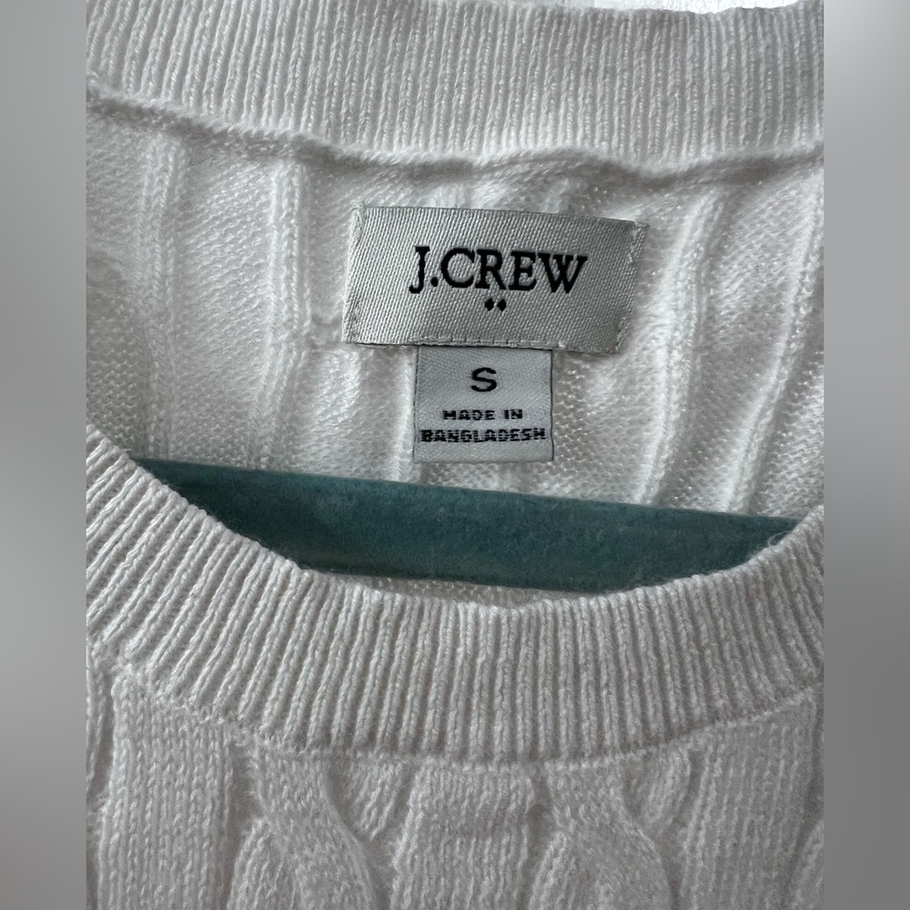 J. Crew Ivory cashmere Cable Knit Pullover